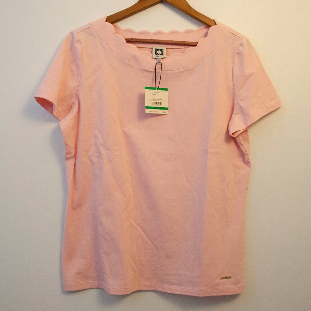 Anne Klein Pink T-shirt sz L NWT